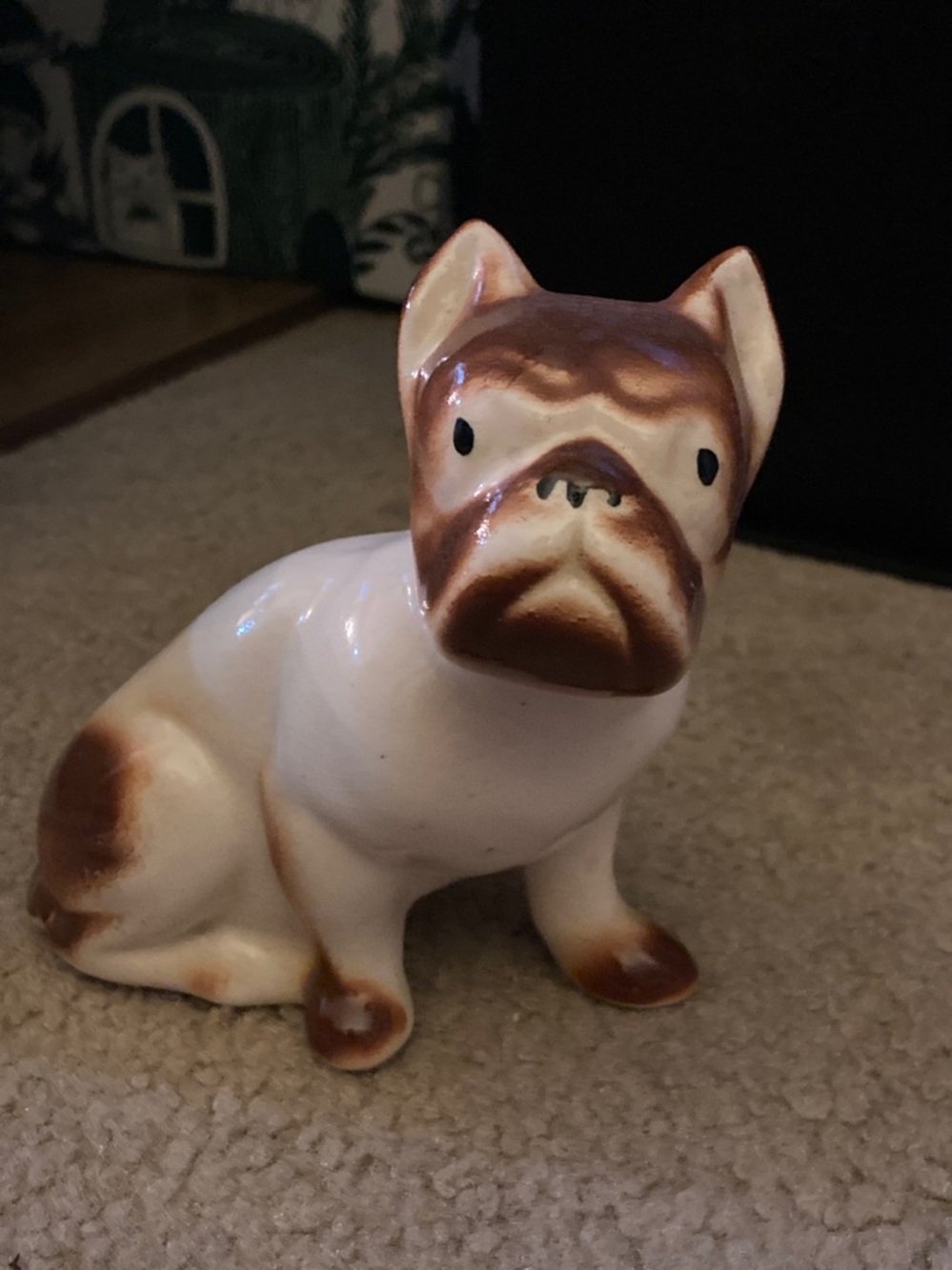 Ceramic French Bulldog  Dog Figurine Vintage Midcentury